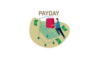 vetor de conceito de ilustração de venda de dia de pagamento