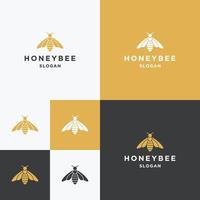 modelo de design plano de ícone de logotipo de abelha de mel vetor