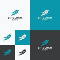 modelo de design plano de ícone de logotipo de pássaro vetor