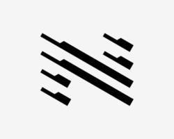 letra n monograma linha movimento moderno dinâmico futurista linear marca isolada design de logotipo de vetor