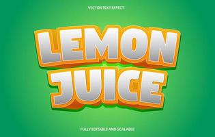efeito de texto 3d editável, estilo de efeito de texto, modelo de efeito de texto editável de suco de limão vetor