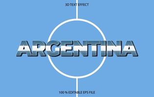 modelo de efeito de texto editável 3d argentina, estilo de efeito de texto vetor