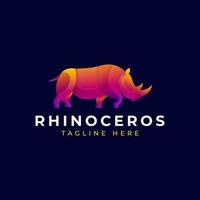 logotipo do rinoceronte gradiente estilo colorido vetor premium