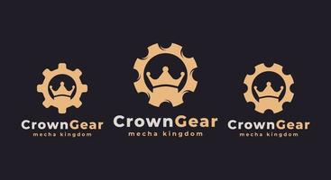 engrenagem coroa rei rainha auto cogweel inspiração de design de logotipo real vetor
