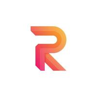 estilo colorido gradiente do logotipo da letra r para negócios da empresa ou marca pessoal vetor