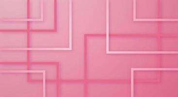 linhas de corte de papel de linhas geométricas quadradas 3d abstratas com padrão de decoração realista de cores claras rosa vetor