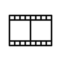ícone de filme para filme, vídeo ou multimídia no estilo contorno preto vetor