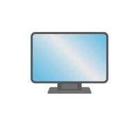 um monitor de computador plano isolado no fundo branco vetor