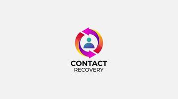 ícone de recuperação de ilustração com o conceito de processo de recuperação de contato vetor