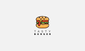 hambúrguer delicioso. ícone plano, logotipo ou adesivo para seu projeto vetor