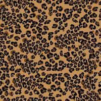 leopardo de padrão perfeito de pele animal, várias manchas pretas e marrons em um fundo marrom vetor