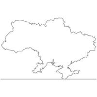 desenho de linha contínua do mapa ucrânia ilustração de arte de linha vetorial vetor