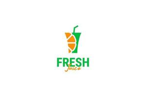 ilustração de modelo de vetor de design de logotipo de suco fresco