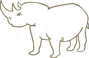 ícone da linha do rinoceronte. símbolo mínimo abstrato. conceito de logotipo de rinoceronte. símbolo de design de logotipo de rinoceronte criativo, rinoceronte africano vetor