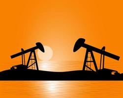 produção de petróleo abaixo da terra por plataformas de petróleo vetor