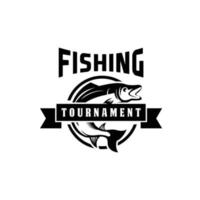 ilustração de modelo de design de logotipo de pesca. logotipo de pesca esportiva vetor