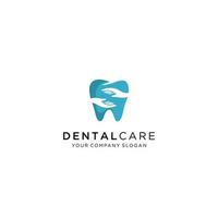 logotipo de atendimento odontológico de dente de forma abstrata e mão de abraço. símbolo de sinal para cuidados de clínica de dentista e hospital. vetor