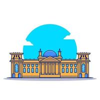 ilustração do ícone do vetor dos desenhos animados do Reichstag. conceito de ícone itinerante de edifício famoso isolado vetor premium. estilo cartoon plana