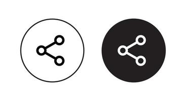 vetor de ícone de compartilhamento isolado no fundo do círculo. elementos de mídia social