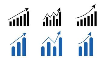 ícones de coleção de gráficos de crescimento vetor