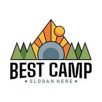 vetor de ilustração de design de logotipo de acampamento