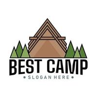 vetor de ilustração de design de logotipo de acampamento