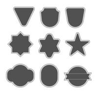 conjunto de emblemas de forma, emblema de guarda, logotipo preto e branco. vetor