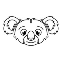 arte de linha preto e branco da cabeça de coala. bom uso para símbolo, mascote, ícone, avatar, tatuagem, design de camiseta, logotipo ou qualquer design. vetor