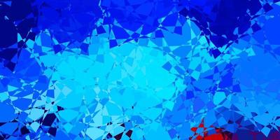 textura vector azul, vermelho claro com triângulos aleatórios.