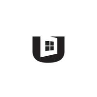 letra u e logotipo da janela ou design de ícone vetor