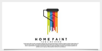 design de logotipo de pintura em casa com cor de arco-íris de conceito criativo vetor