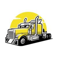 Ilustração em vetor semi-caminhão de frete de 18 rodas, melhor para transporte por caminhão e indústria relacionada ao frete