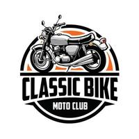 vetor de logotipo de emblema de moto clássico premium isolado. melhor modelo de logotipo de clube de motor automotivo