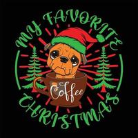 minha camiseta favorita de café de natal vetor