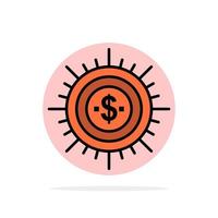 dinheiro orçamento fluxo de finanças dinheiro gastar formas abstratas ícone de cor plana de fundo do círculo vetor