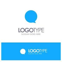 logotipo sólido azul da interface do instagram de bate-papo com local para slogan vetor