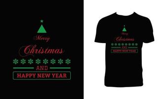 design de camiseta decorativa de feliz natal vetor