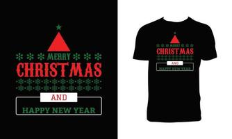 design de camiseta decorativa de feliz natal vetor