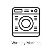 máquina de lavar roupa vector contorno ícone design ilustração. símbolo de limpeza no arquivo eps 10 de fundo branco