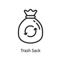 ilustração de design de ícone de contorno de vetor de saco de lixo. símbolo de limpeza no arquivo eps 10 de fundo branco