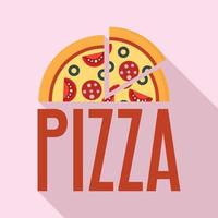 logotipo de pizza fresca, estilo simples vetor