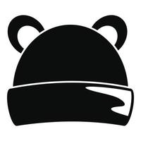 ícone de headwear de inverno infantil, estilo simples vetor