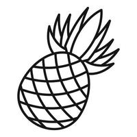 ícone de abacaxi ecológico, estilo de estrutura de tópicos vetor