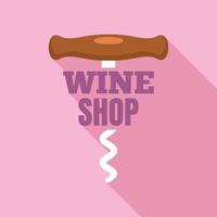 logotipo de saca-rolhas de loja de vinhos, estilo simples vetor