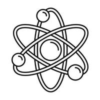 ícone de átomo, estilo de estrutura de tópicos vetor