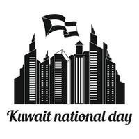 fundo do dia do kuwait, estilo simples vetor