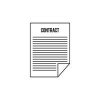 ícone de contrato, estilo de estrutura de tópicos vetor