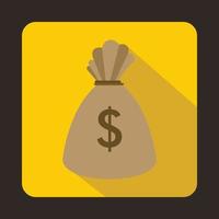ícone de saco de dinheiro em estilo simples vetor