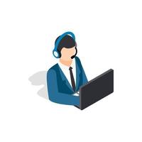 ícone de consultor on-line, estilo 3d isométrico vetor