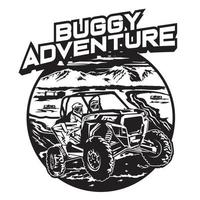 logotipo de ilustração vetorial de aventura de corrida de buggy e utv, perfeito para passeios e logotipo de evento de corrida também design de camiseta vetor